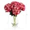 20" Pink Artificial Hydrangea Arrangement in Glass Vase
